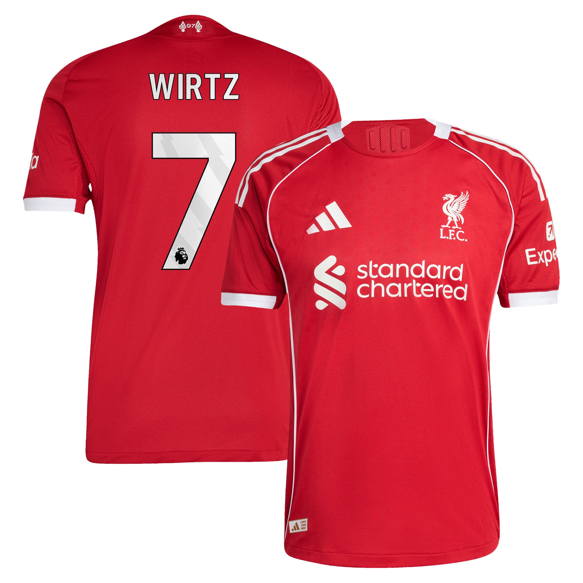 Maillot Authentique Liverpool adidas Domicile 25/26 avec flocage Wirtz 7