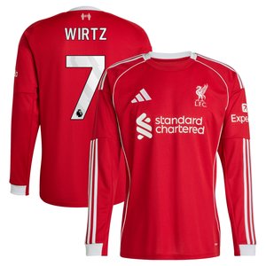 Maillot Liverpool adidas Domicile 25/26 - Manches longues avec flocage Wirtz 7, vue 1