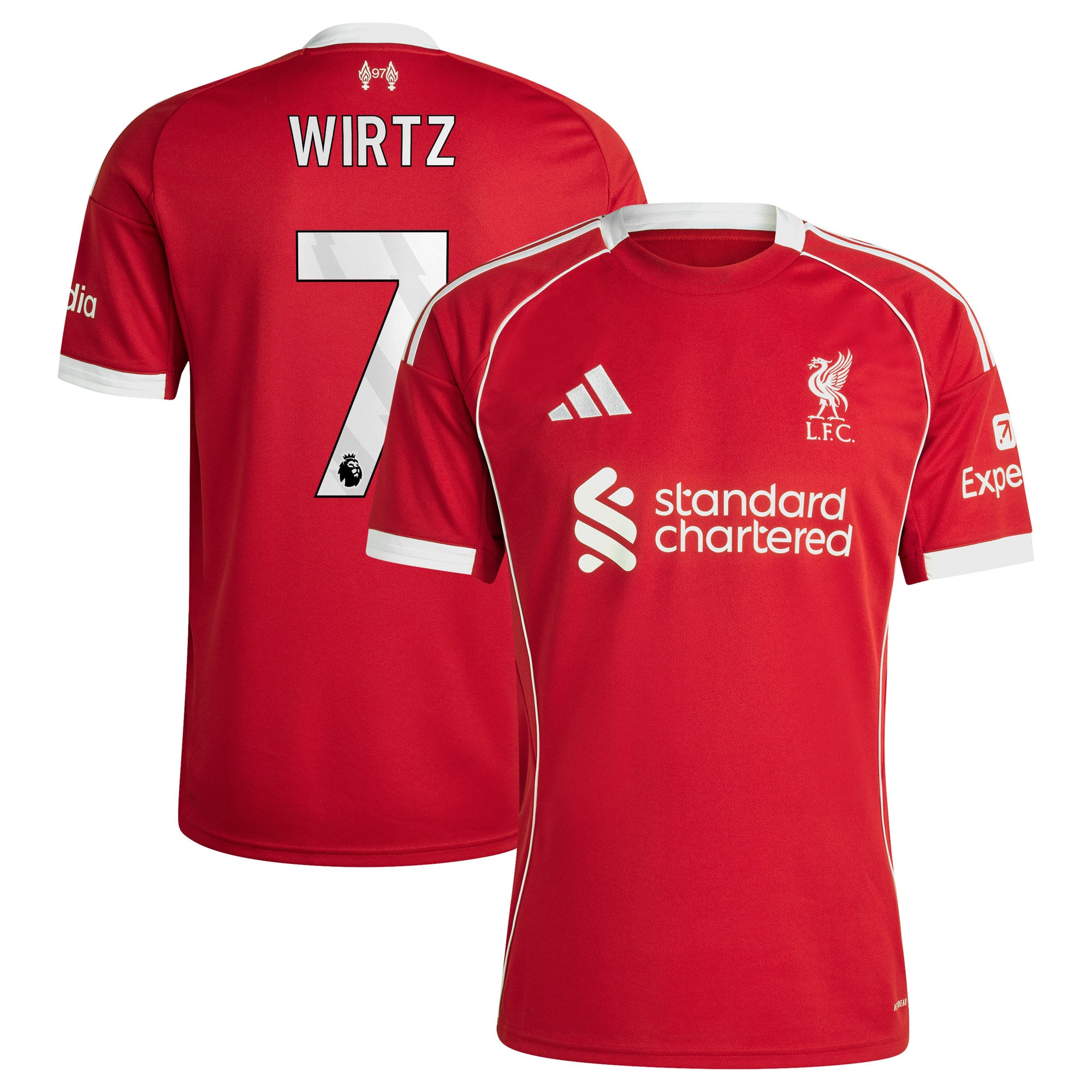 Maillot Liverpool adidas Domicile 25/26 avec flocage Wirtz 7