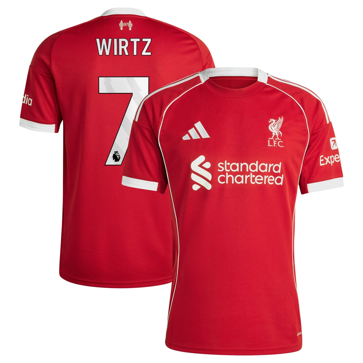 Maillot Liverpool adidas Domicile 25/26 avec flocage Wirtz 7