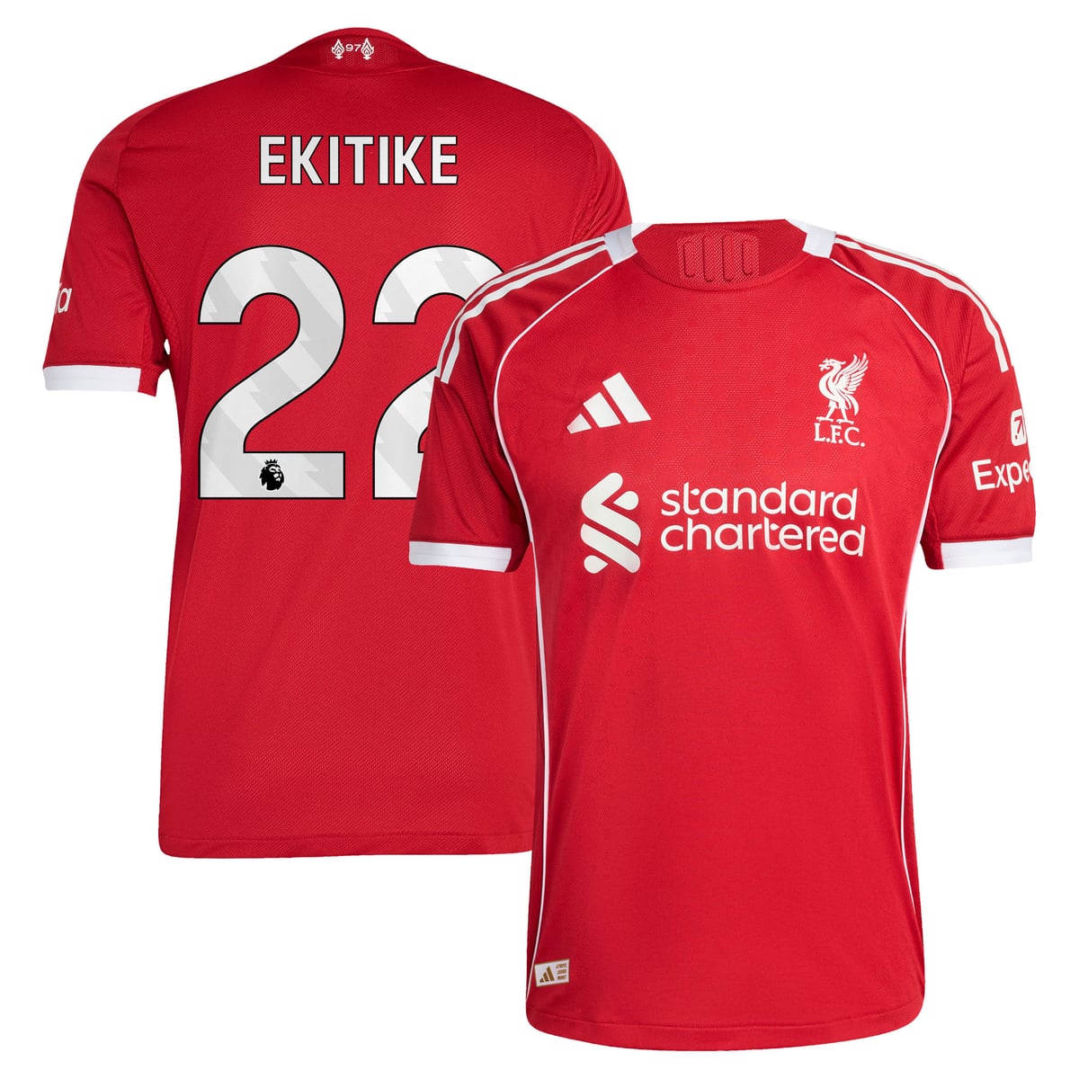 Maillot Authentique Liverpool adidas Domicile 25/26 avec flocage Ekitike 22