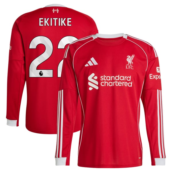 Maillot Liverpool adidas Domicile 25/26 - Manches longues avec flocage Ekitike 22