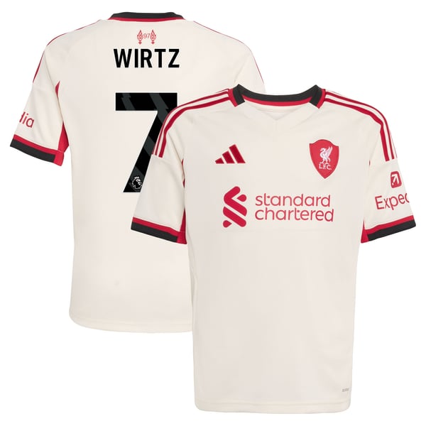 Maillot adidas Liverpool Extérieur 25/26 - Enfant avec flocage Wirtz 7