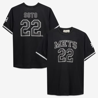 Men's Fanatics Juan Soto Black/White New York Mets Big & Tall Heavyweight Mesh Jersey