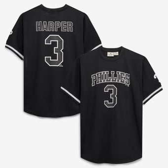 Men's Fanatics Bryce Harper Black/White Philadelphia Phillies Big & Tall Heavyweight Mesh Jersey