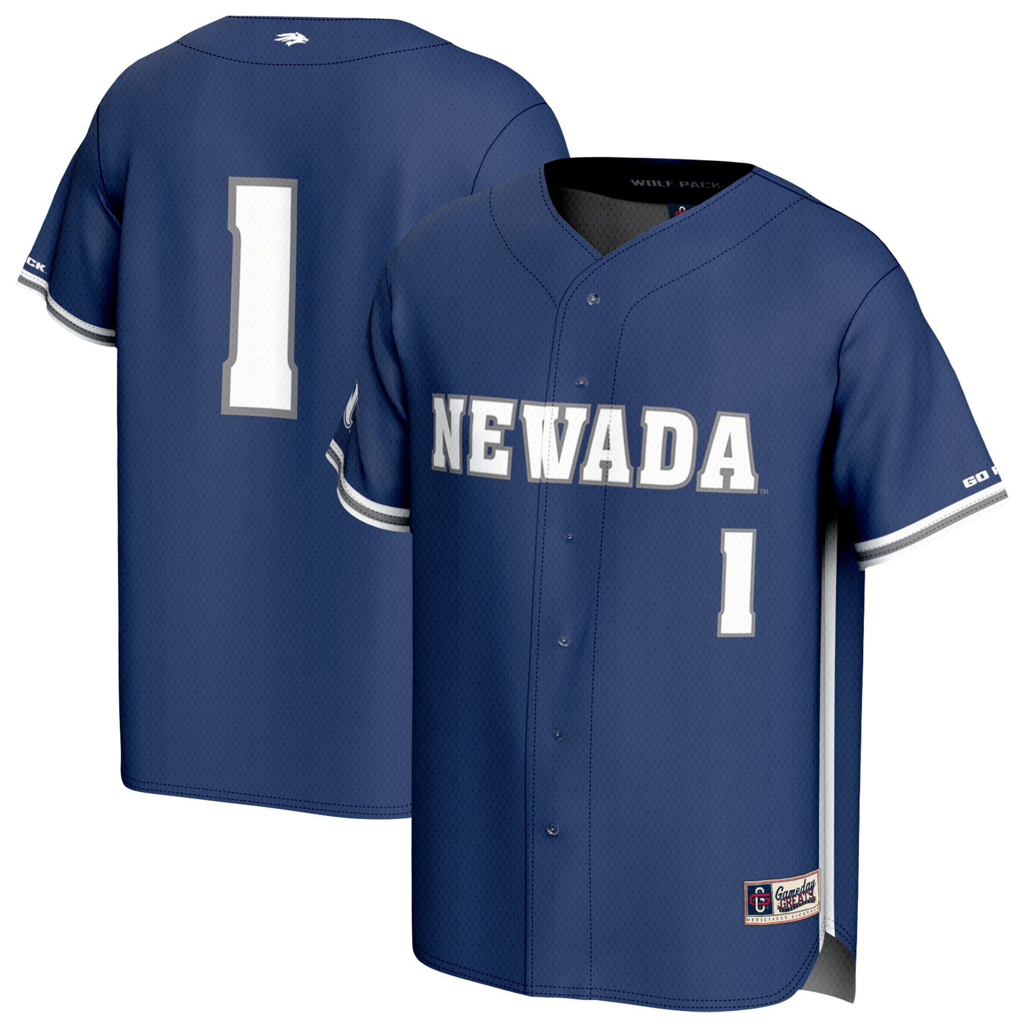 Youth GameDay Greats Navy Nevada Wolf Pack Lightweight Baseball Jersey