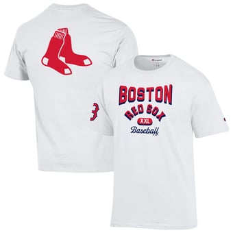 Men's Champion White Boston Red Sox 3-Hit Jersey T-Shirt