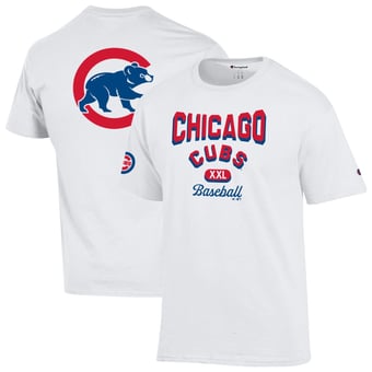 Men's Champion White Chicago Cubs 3-Hit Jersey T-Shirt