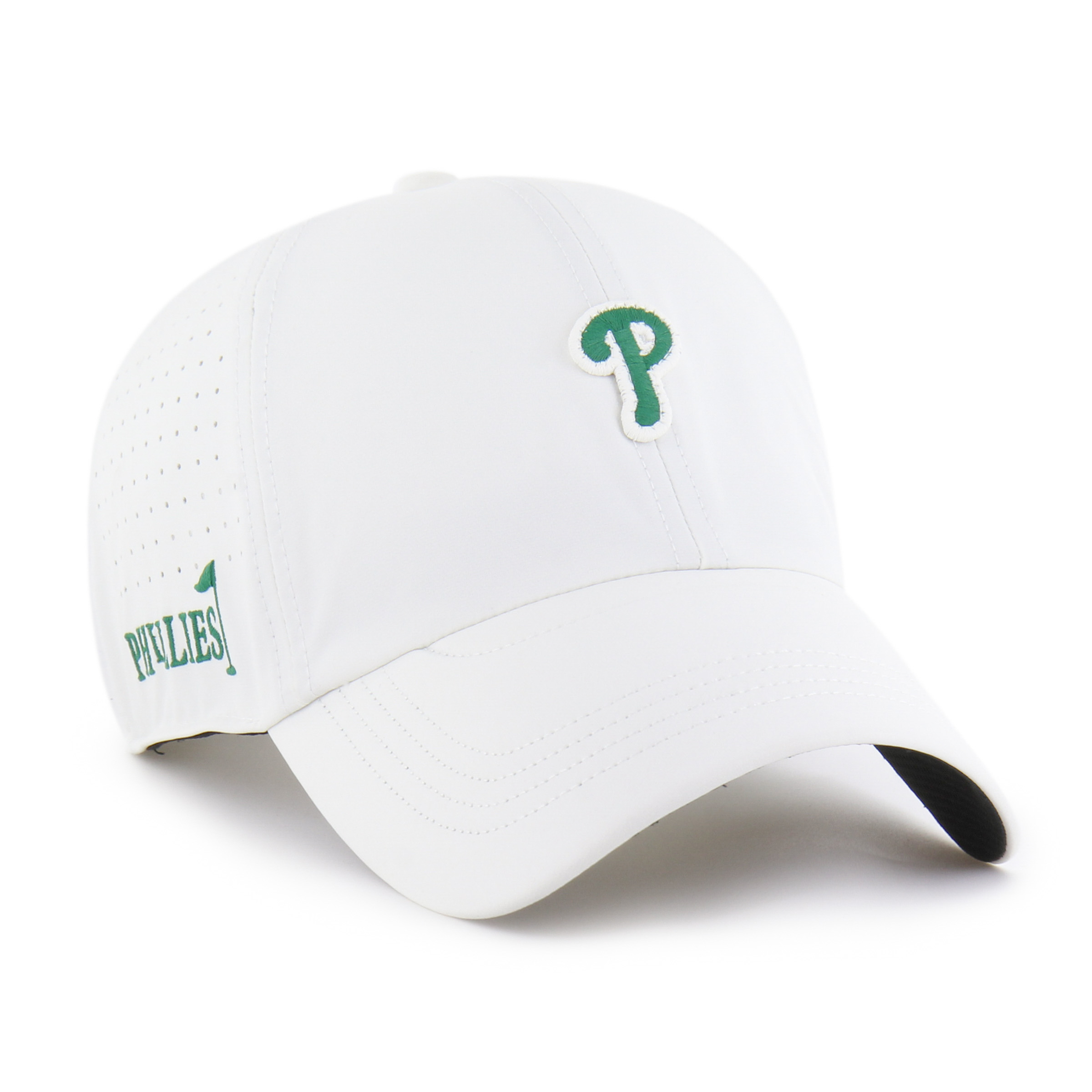 Men's '47 White Philadelphia Phillies Elevated Greens Clean Up Adjustable Hat