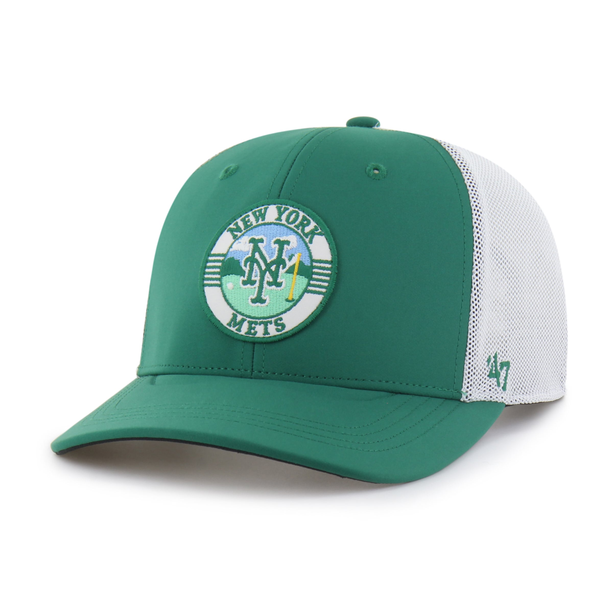 Men's '47 Kelly Green/White New York Mets Elevated Greens Adjustable Trucker Hat
