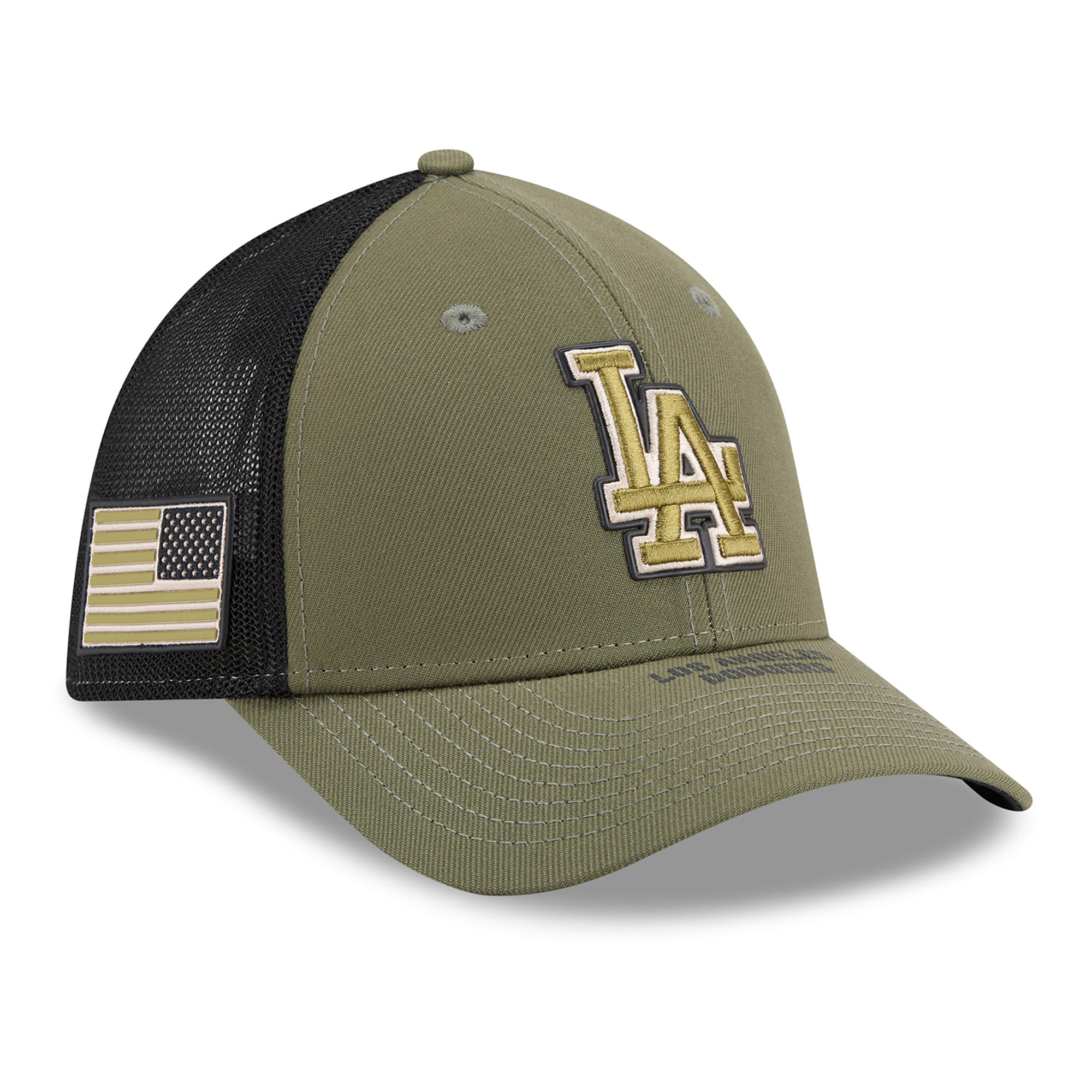 Men's New Era  Olive Los Angeles Dodgers 2026 Armed Forces Day 39THIRTY M-Crown Flex Hat