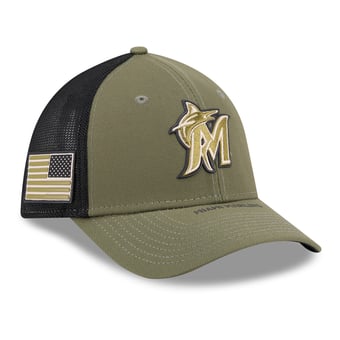 Men's New Era  Olive Miami Marlins 2026 Armed Forces Day 39THIRTY M-Crown Flex Hat