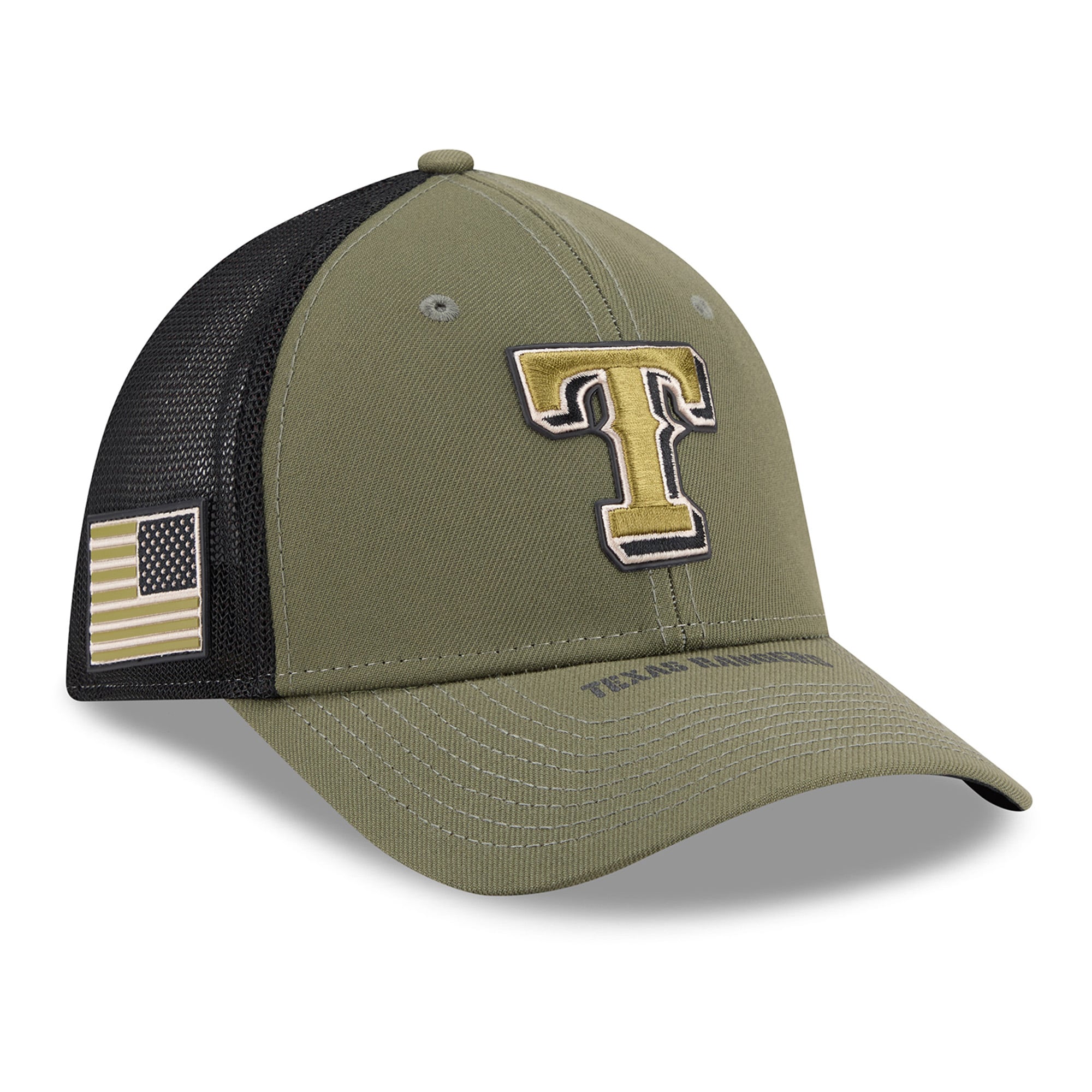 Men's New Era  Olive Texas Rangers 2026 Armed Forces Day 39THIRTY M-Crown Flex Hat