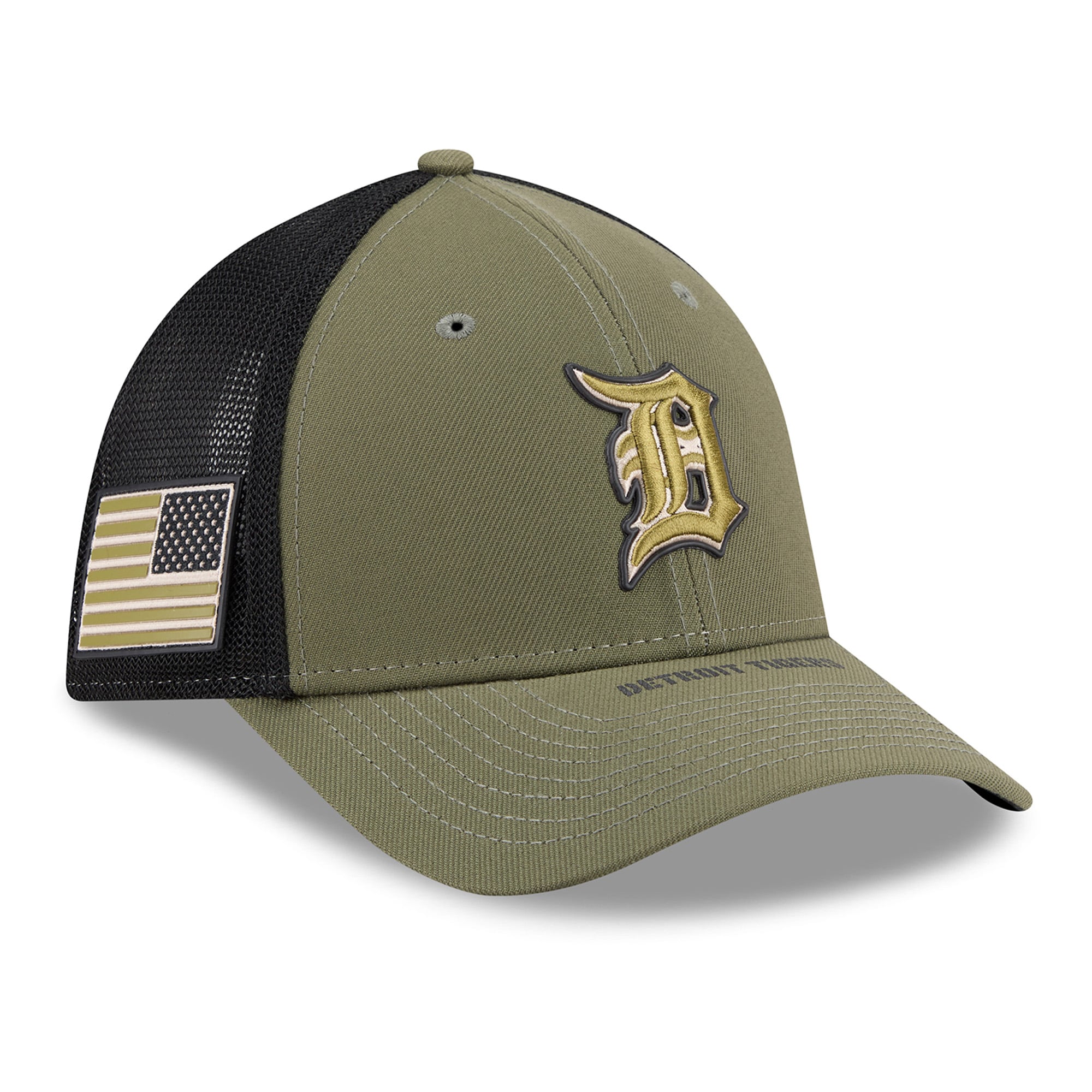 Men's New Era  Olive Detroit Tigers 2026 Armed Forces Day 39THIRTY M-Crown Flex Hat