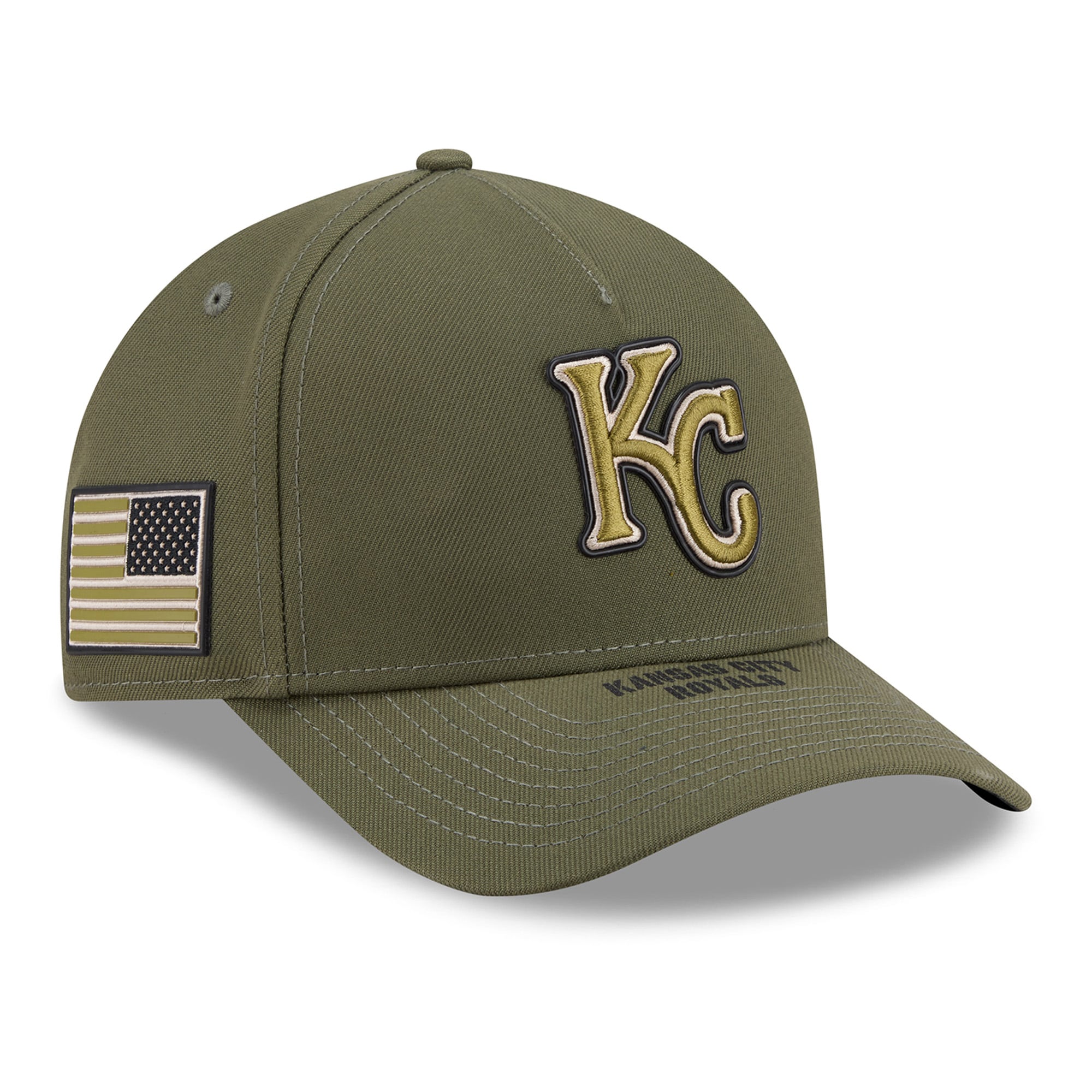 Youth New Era Olive Kansas City Royals 2026 Armed Forces Day 9FORTY M-Crown Adjustable Hat