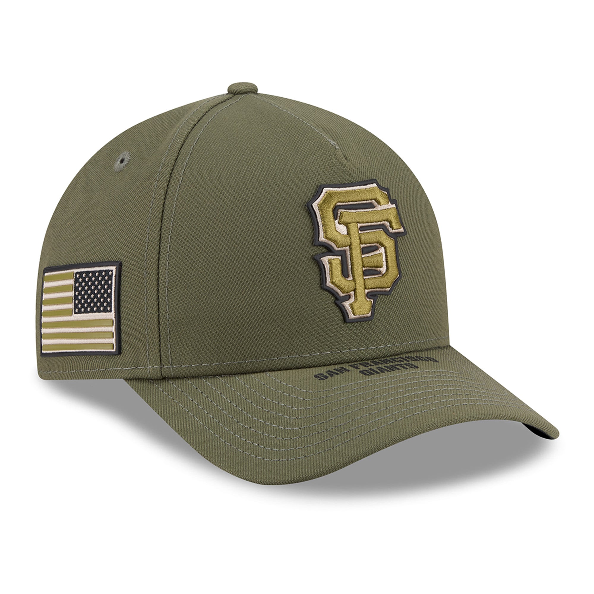 Youth New Era Olive San Francisco Giants 2026 Armed Forces Day 9FORTY M-Crown Adjustable Hat