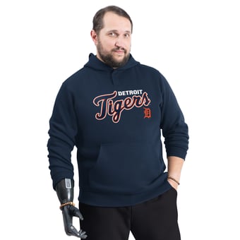 Men's G-III Sports by Carl Banks Navy Detroit Tigers Adaptive Lockup Fleece Hoodie