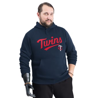 Men's G-III Sports by Carl Banks Navy Minnesota Twins Adaptive Lockup Fleece Hoodie