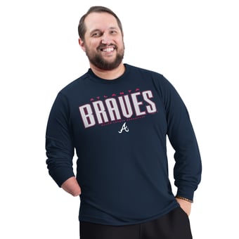 Men's G-III Sports by Carl Banks Navy Atlanta Braves Adaptive Long Sleeve T-Shirt