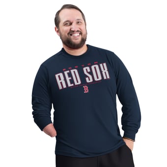 Men's G-III Sports by Carl Banks Navy Boston Red Sox Adaptive Long Sleeve T-Shirt