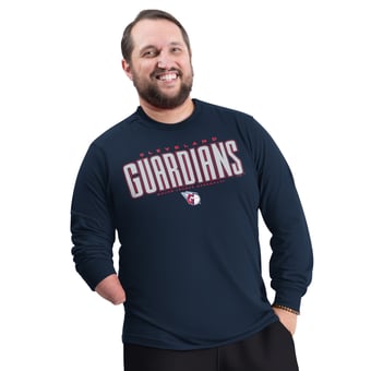Men's G-III Sports by Carl Banks Navy Cleveland Guardians Adaptive Long Sleeve T-Shirt