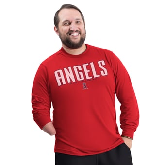 Men's G-III Sports by Carl Banks Red Los Angeles Angels Adaptive Long Sleeve T-Shirt