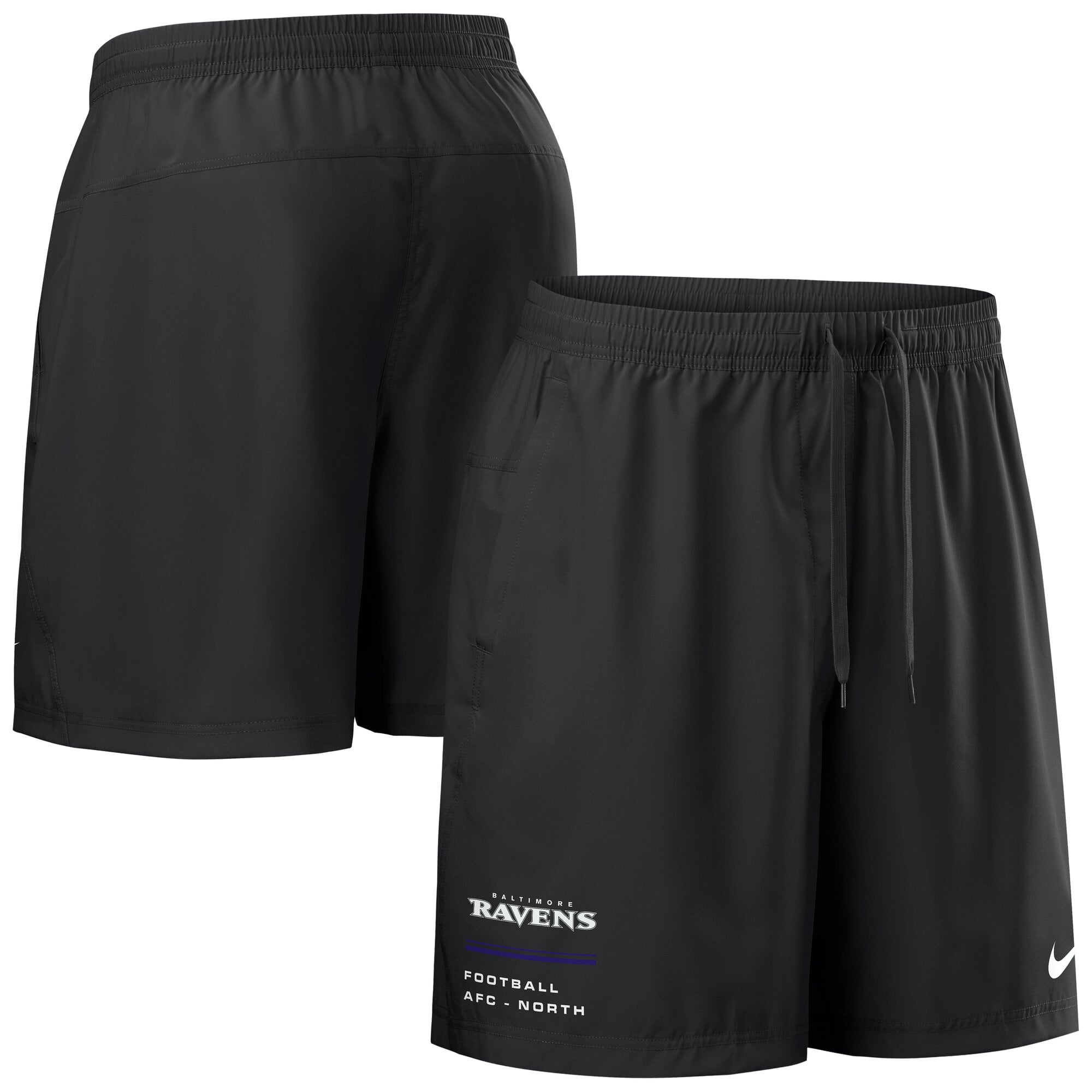 Baltimore Ravens Short tissé Nike Dri-FIT 7 pouces avec logo d’équipe - Homme