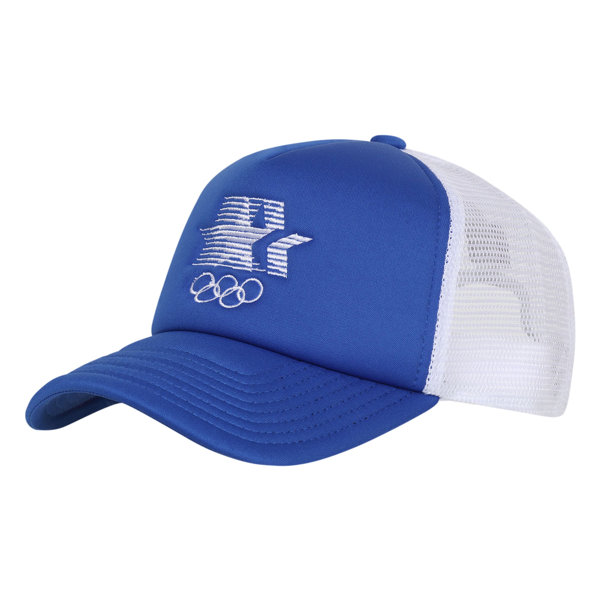 Cappello da camionista regolabile con parte anteriore in schiuma, stelle e anelli dei Giochi Olimpici di Los Angeles 1984, da uomo Outerstuff
