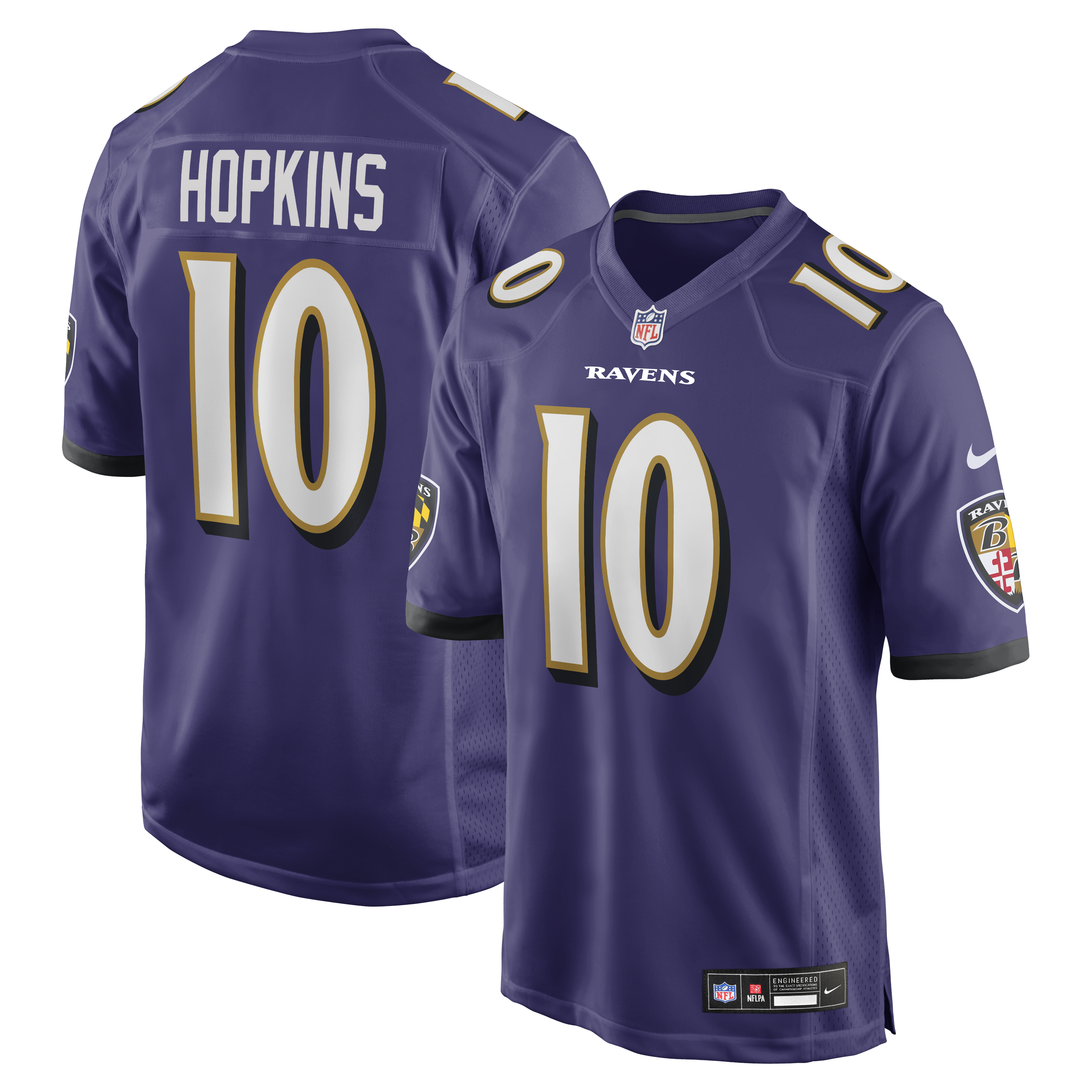 Men's Nike DeAndre Hopkins Purple Baltimore Ravens Team Game Jersey
