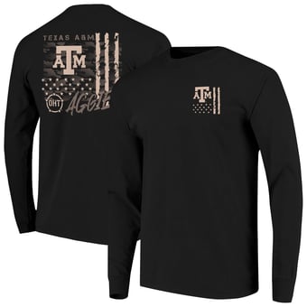 Men's  Black Texas A&M Aggies OHT Camo Overlay Comfort Colors Long Sleeve T-Shirt