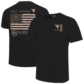 Men's  Black West Virginia Mountaineers Comfort Colors OHT Camo Overlay T-Shirt