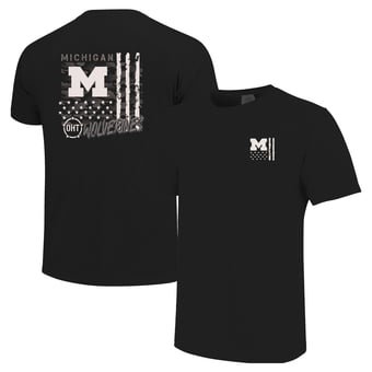 Men's  Black Michigan Wolverines Comfort Colors OHT Camo Overlay T-Shirt