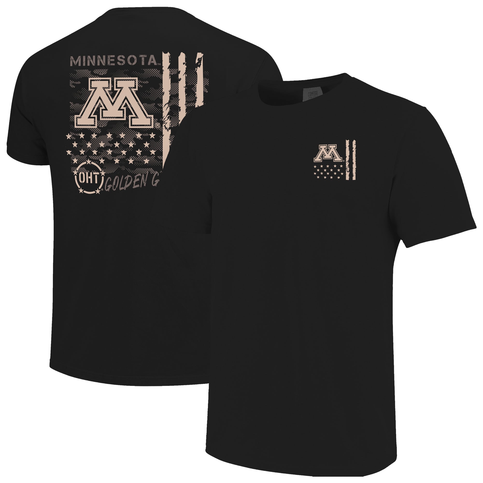 Men's  Black Minnesota Golden Gophers Comfort Colors OHT Camo Overlay T-Shirt