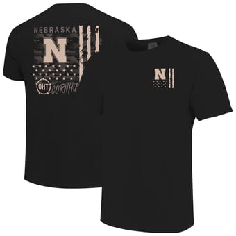 Men's  Black Nebraska Huskers Comfort Colors OHT Camo Overlay T-Shirt