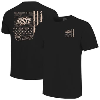 Men's  Black Oklahoma State Cowboys Comfort Colors OHT Camo Overlay T-Shirt