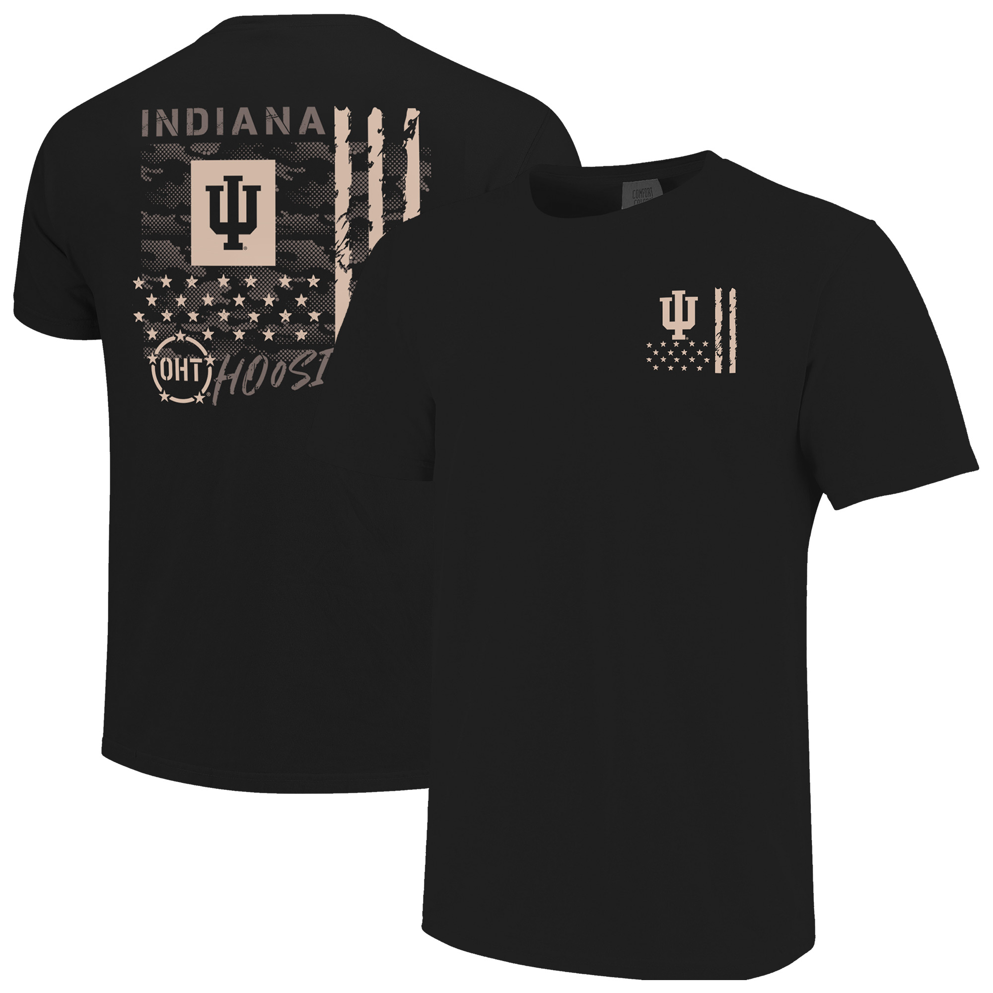 Men’s Black Indiana Hoosiers Comfort Colors OHT Camo Overlay T-Shirt Men’s Black Indiana Hoosiers Comfort Colors OHT Camo Overlay T-Shirt