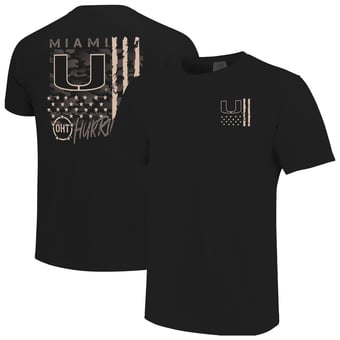 Men's  Black Miami Hurricanes Comfort Colors OHT Camo Overlay T-Shirt