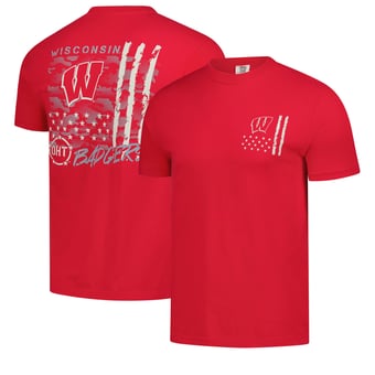 Men's  Red Wisconsin Badgers Comfort Colors OHT Camo Overlay T-Shirt