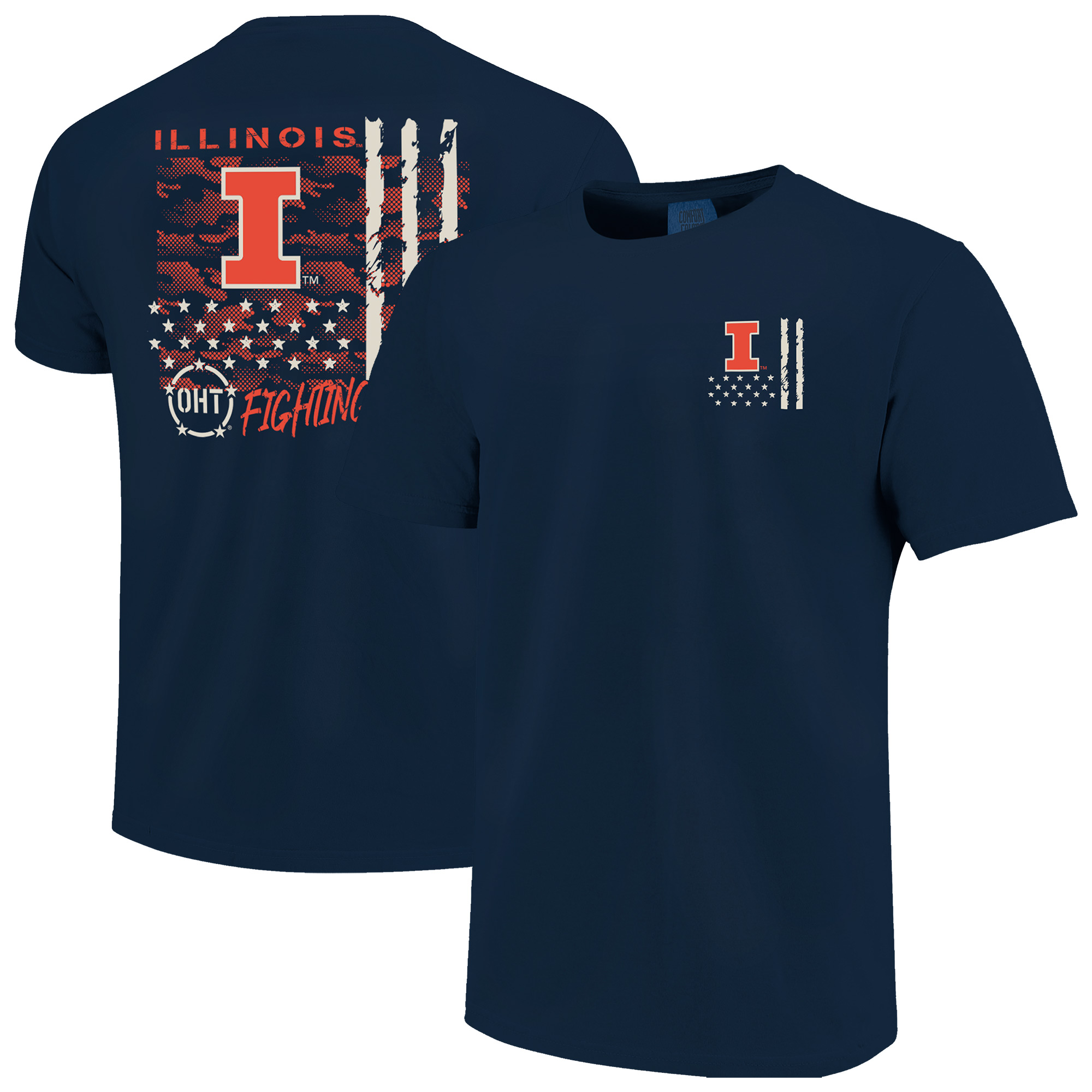 Men’s Navy Illinois Fighting Illini Comfort Colors OHT Camo Overlay T-Shirt Men’s Navy Illinois Fighting Illini Comfort Colors OHT Camo Overlay T-Shirt