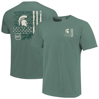 Men's  Green Michigan State Spartans Comfort Colors OHT Camo Overlay T-Shirt