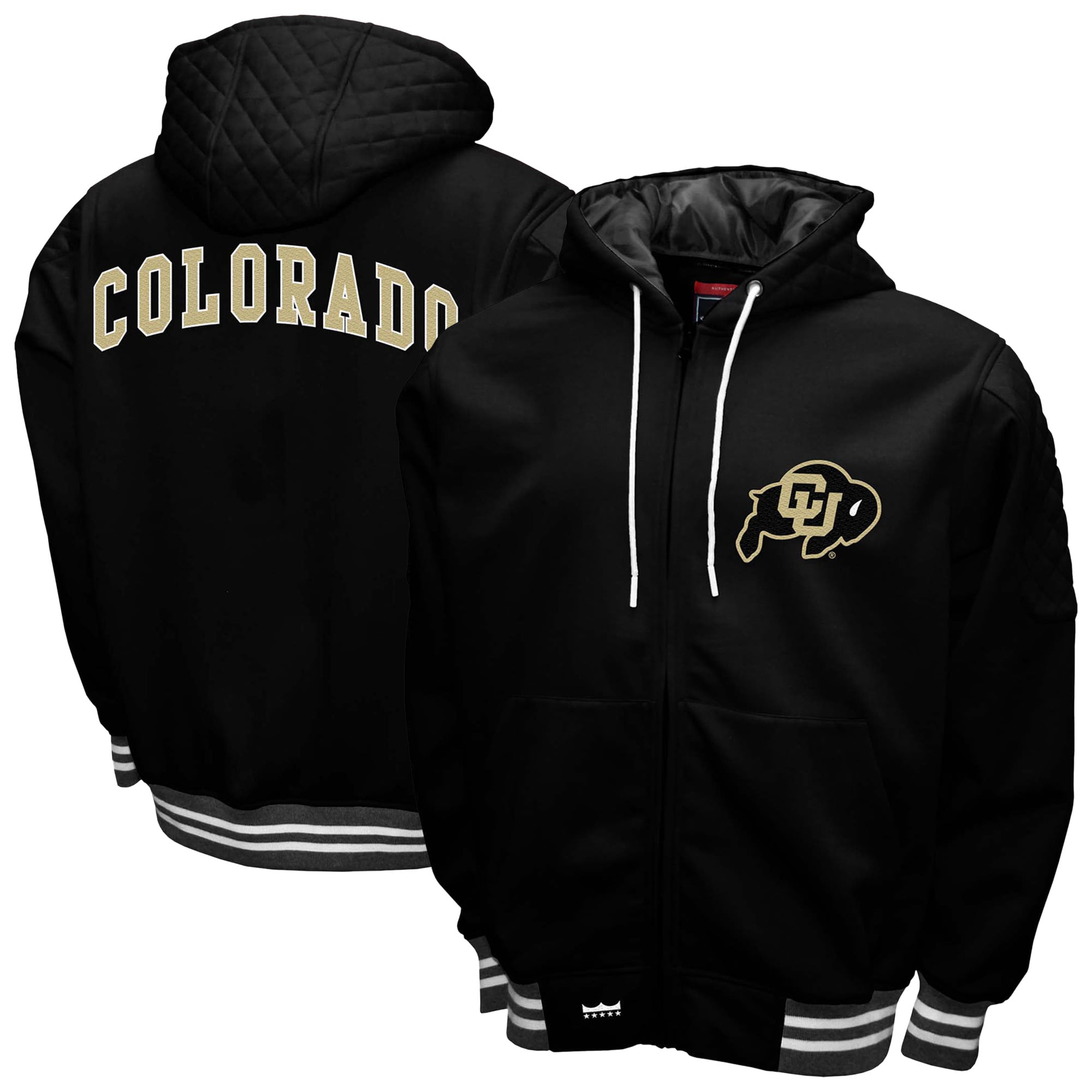 Men's Franchise Club Black Colorado Buffaloes Grind Full-Zip Hoodie Jacket