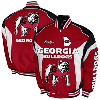 Men's Franchise Club Red Georgia Bulldogs Driven Full-Zip Twill Jacket