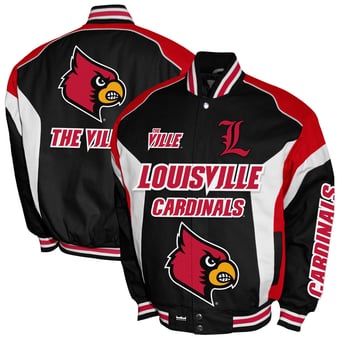 Men's Franchise Club Red Louisville Cardinals Driven Full-Zip Twill Jacket