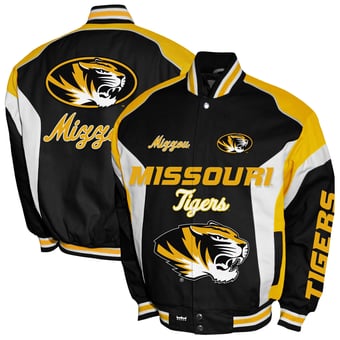 Men's Franchise Club Black Missouri Tigers Driven Full-Zip Twill Jacket