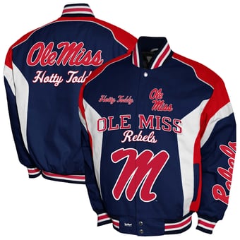 Men's Franchise Club Navy Ole Miss Rebels Driven Full-Zip Twill Jacket
