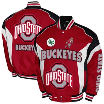 Men's Franchise Club Scarlet Ohio State Buckeyes Driven Full-Zip Twill Jacket