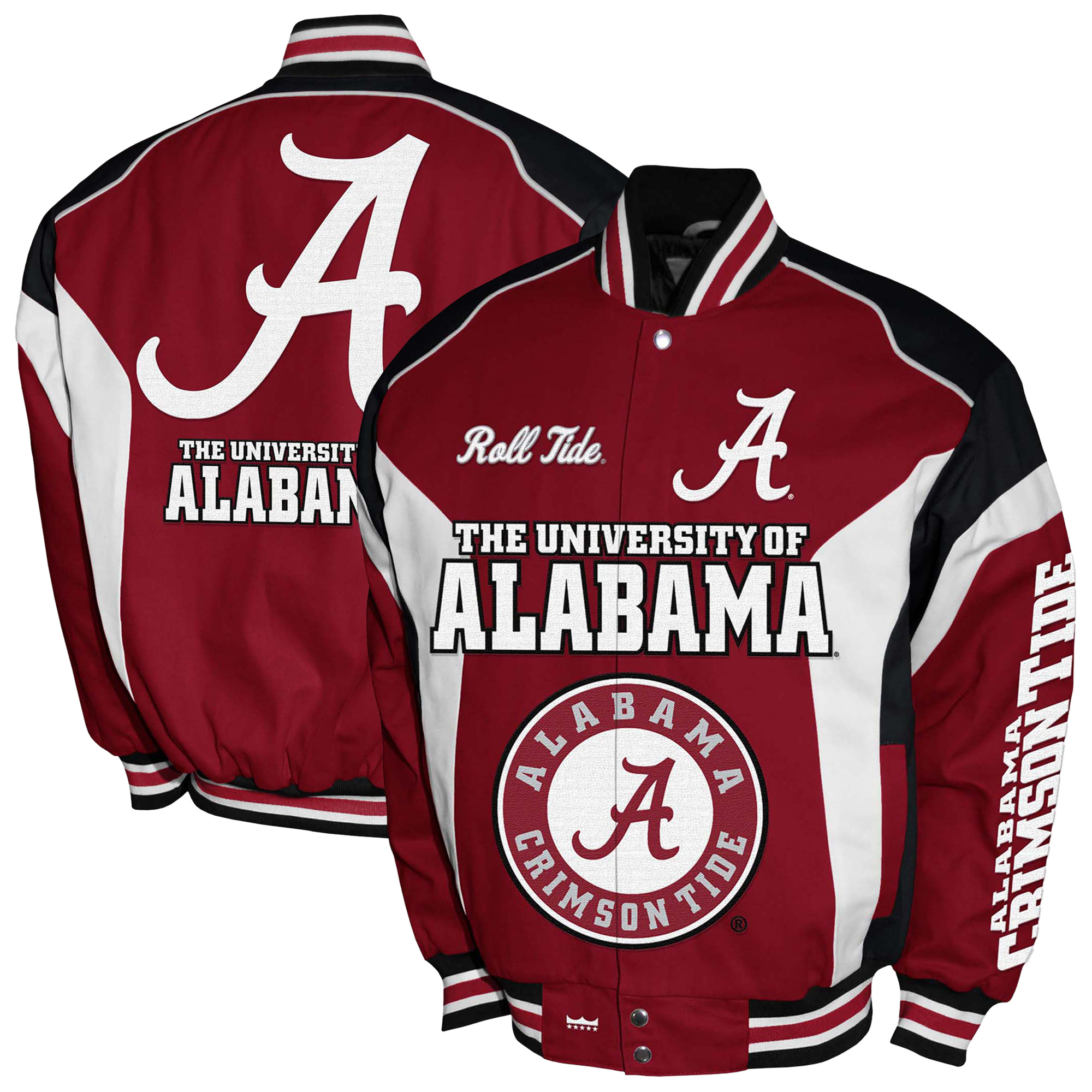 Men's Franchise Club Crimson Alabama Crimson Tide Driven Full-Zip Twill Jacket