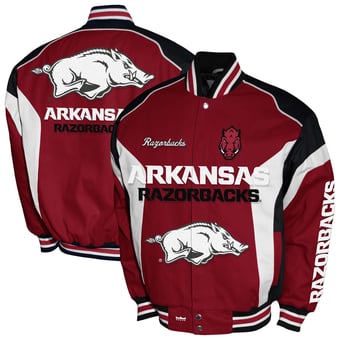 Men's Franchise Club Cardinal Arkansas Razorbacks Driven Full-Zip Twill Jacket