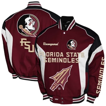 Men's Franchise Club Garnet Florida State Seminoles Driven Full-Zip Twill Jacket