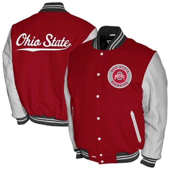 Men's Franchise Club Scarlet Ohio State Buckeyes Full-Snap Letterman Jacket